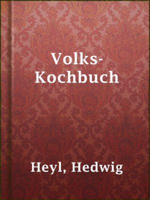 cover image of Volks-Kochbuch